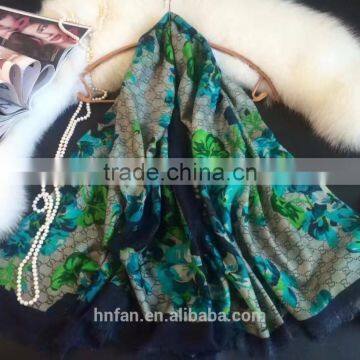 2017flower Top Quality 100% Silk Habotai Printed Square Scarf photo-6