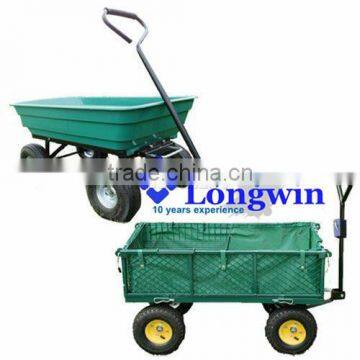 4 wheel wheelbarrow Garden Utility Trolley Cart