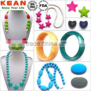 New fashion DIY baby teething chewable beaded necklace