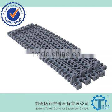 S2400 Radius Flush Grid with Hold-Down Edge Modular Plastic Conveyor Belt