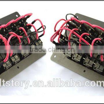 5 GANG LED Waterproof Rorcker Switches Aluminum Panel With Digital Voltmeter