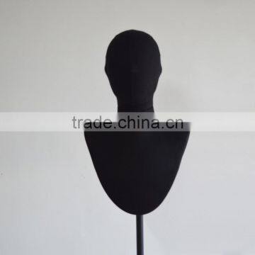 Black Color Man Woman Mannequin Head Shoulder Two Functions Fabric Mannequin Head photo-3