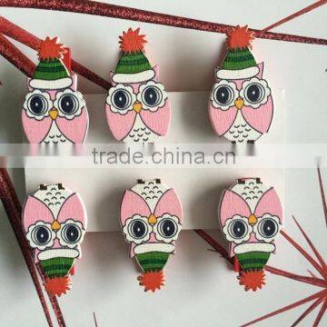 Wooden Decoration Wooden Pegs,decoration Clips Owls Pegs Gifts photo-2