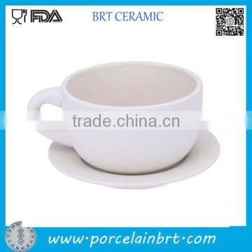 High Quality Latte Ceramic Coffee Cup with Saucer