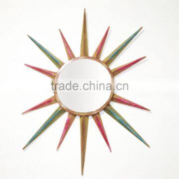 Sun shape decorative Multicolor wall mirror