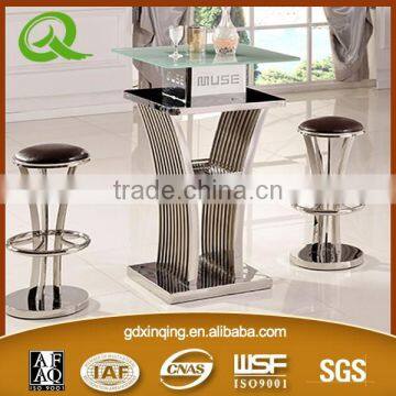 Xinqing modern bar table glass bar table cheap bar table sets