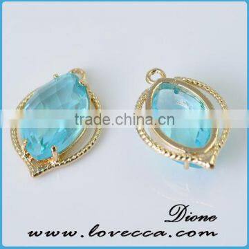 Beautiful Low MOQ Jewerly Gift Blue Glass Gem Stone Pendants photo-4