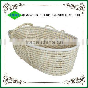 Hot sell natural corn husk carrier sleeping baby basket wholesale