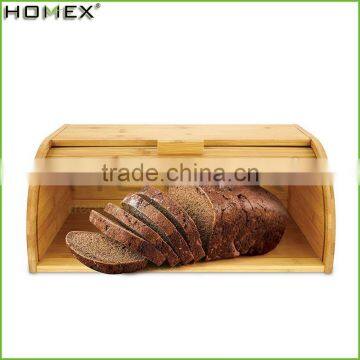 Bamboo sandwiches bread bin french bread box Homex BSCI/Factory