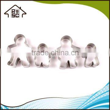 NBRSC Gingerbread Family Cookie Cutters Set of 4 Man Baking Pastry Cake Cookies Cutter photo-4