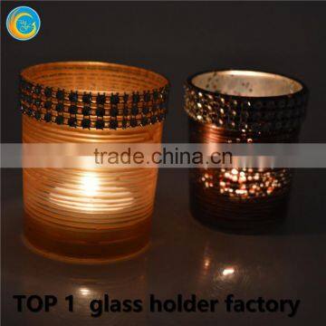 Romantic coins glass candle holder for wedding decoration