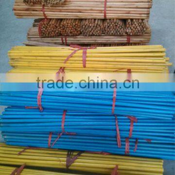 Pure color varnished wooden stick/painted wooden broom stick for cleaning tools