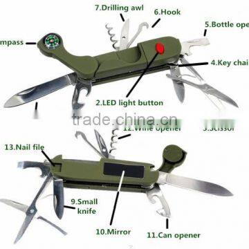 Multifunction Outdoor Pocket Survival Tool With Knife &LED &Compass photo-6
