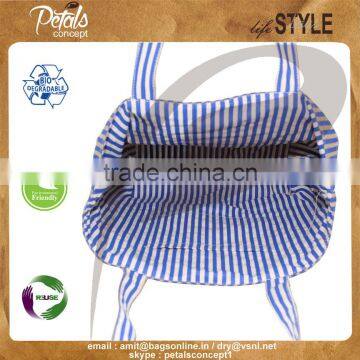 Stripe Print Reversible Grocery Bag photo-5
