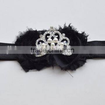 New Princess Elastic Crown Flower Headband Pearls Tiara Baby Girl Headband photo-2