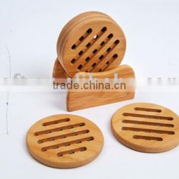 5 pcs Trivet with bamboo holder