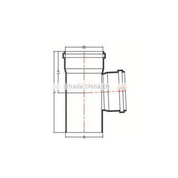 HIGH QUANLITY TEE WITH SOCKET OF PVC GB STANDARD EXPANDING FITTINGS FOR DRAINAGE WITH GASKET photo-2