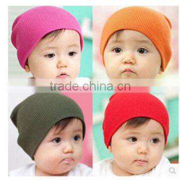 Winter hat knitted beanies plain baby knitted hat