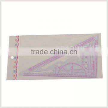 Kearing Triangular Plastic Scale Rulers 1/3 &1/4 &1/5 Sanwich Line Scale With a Protractor for Fashion Designing #8345 photo-6