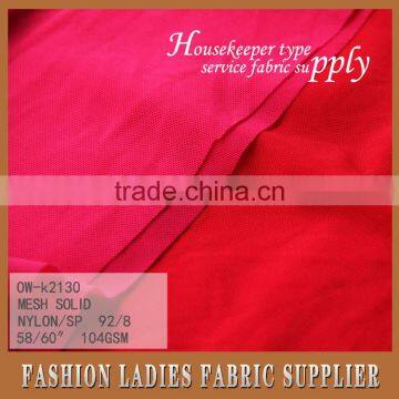Latest Fashion Coral Red 92% Nylon 8% Spandex Mesh Solid for Girl Dress photo-5