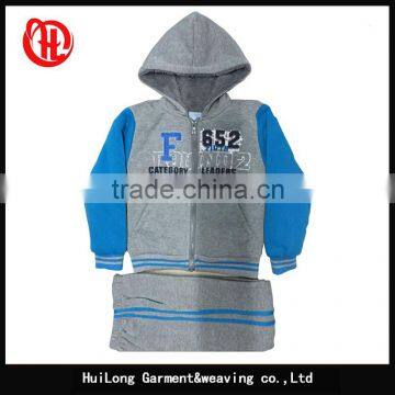 Manufacture stock outdoor children fleece set boy clothing set coat trousers