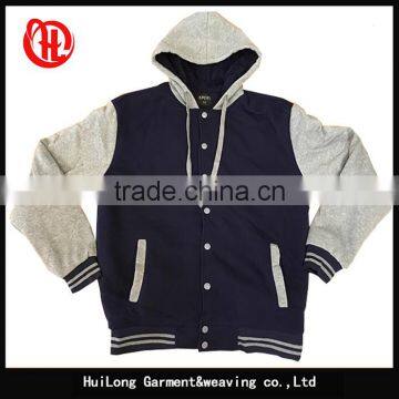 button closed strip hoody jacket mens polyester jacket