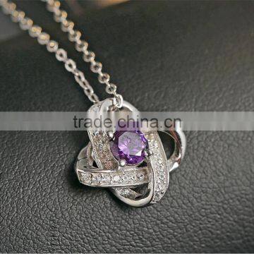 2017 New Fashion Hollow Flower CZ Pendant Necklace Jewelry Eternal Lucky Star Necklace photo-2