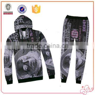 New Design 3D Dollar Sublimation Printing Hoodies Sweatshirt Mens Fleece casual Hip Hop Hoodie Tracksuit jogging sport suit