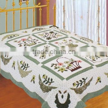 Cotton flower applique quilt