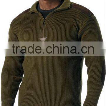 Wholesale Black Acrylic Quarter Zip Military Style Pullover Sweater photo-4