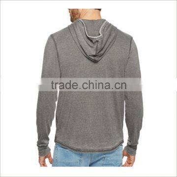 Guangzhou Wholesale OEM Hoodie Pullover V Neck Two Button New Design Plain Hoodies photo-6