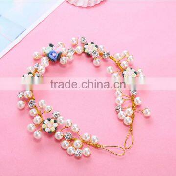 Boutique Deformable Curve Headband Seaside Wedding Head Decoration Pearl Bride Wedding Garland