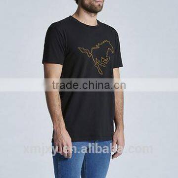 Regular Fit Horse Black Short Sleeve T-shirt for Man photo-4