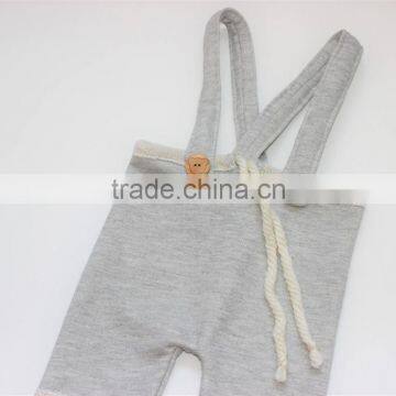 Baby Bodysuit Baby Suspenders Soft Plain Baby Rompers photo-2