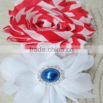 Latest Design Frayed Fabric Flower Headband For Infant Hair Ornaments