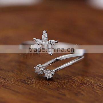 Cubic Zirconia Sterling Silver flower fashion ring finger rings photos fashion couples finger ring