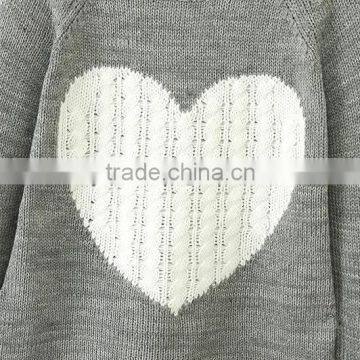 Big Girls' Color Block Heart Printed Stylish Branded Pullover Sweater photo-4