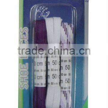 flat long cotton shoe lace with customer's logo printing on plastic tip