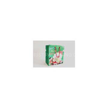 Gloss 180gsm Art Paper Chrismas Holiday Paper Bags With Flowers Printed