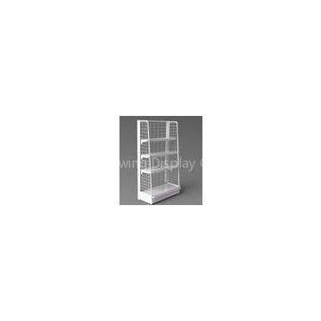 Grocery Store White Metal Display Rack wire mesh display stand replaced hooks and hangers