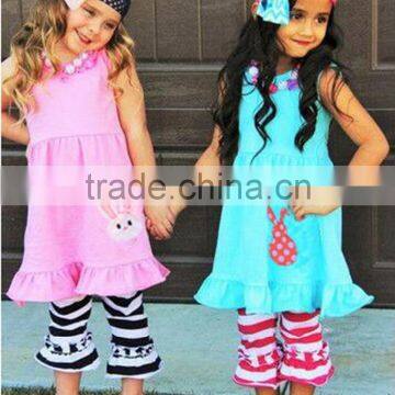 Wholesale Baby Esater Bunny Clothes Kids Cotton Frocks Design Beautiful Girls Clothes