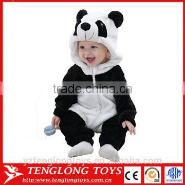 Wholesale warm lovely winter panda animal soft baby romper