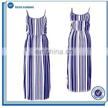 Fashion Design Summer Women Stripe Maxi Dress