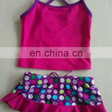 Rose and Purple kid's Swimwear With Polka Dot