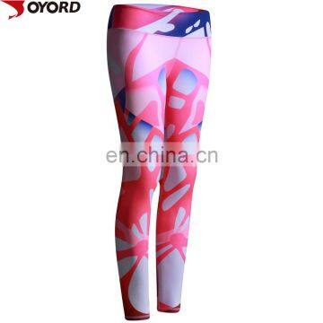 Custom sublimation prited polyester ladies sexi fitness leggings yoga wear