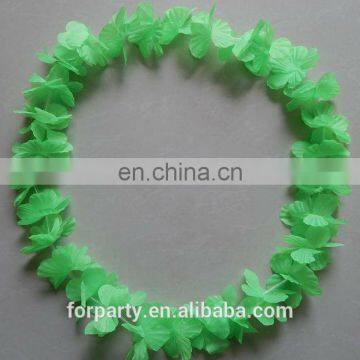 PAS-0747 Green hawaiian flower necklace