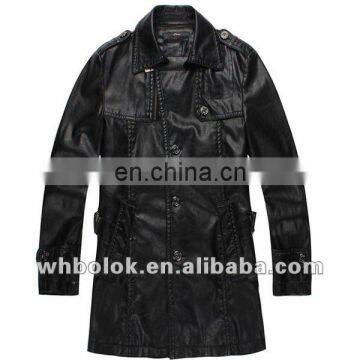 Fashion jackets men leather coat long coat