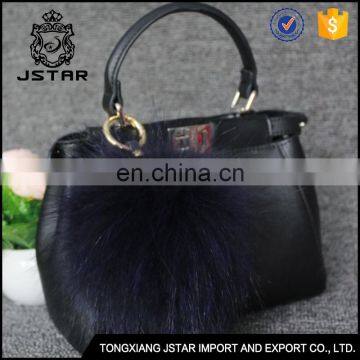 Fashion design plush fur pom poms for handbag charm