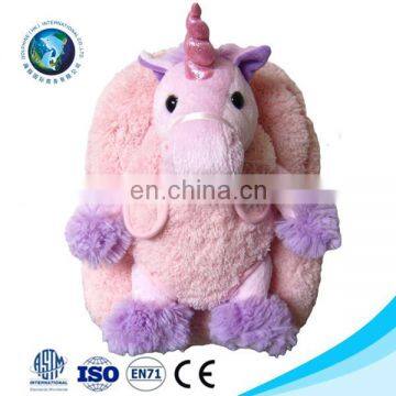 Beautiful Purple unicorn school bag plush toy for kids Wholesale custom cute stuffed soft plush unicorn backpack