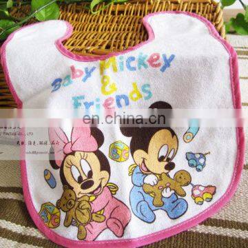 Cartoon pure cotton soft baby bib printed saliva towel custom made saliva towel